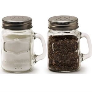 YORKSHIRE MASON JAR SALT & PEPPER SHAKER SET BY CIRCLEWARE BNWT